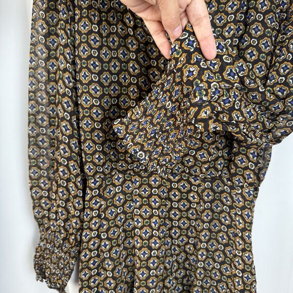 Veronica Beard Sacco Smocked Long Sleeve Mini Dress Sz 6 New - Picture 6 of 10